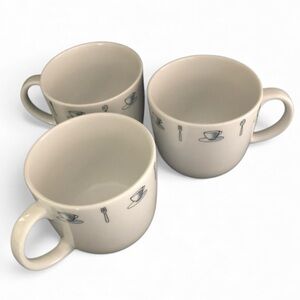 3 Crate&Barrel Coffee Shop Series Mugs Kathleen Wills - Mugs & Utensils Design